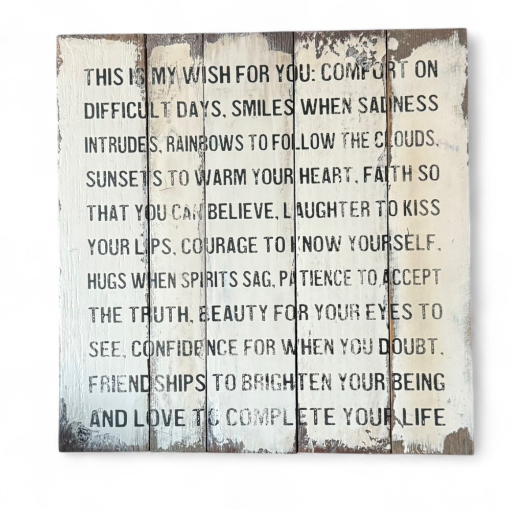 Rustic Wooden Wall Decor This Is My Wish For You Poem Ralph Waldo Emerson